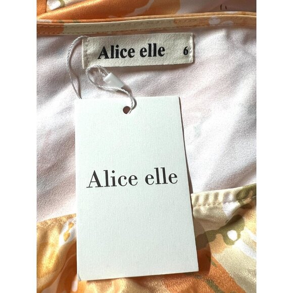 Alice Elle Maxi Dress One Shoulder‎ Floral Orange Sleeveless Cut Out Size 6 NWT - Picture 2 of 16